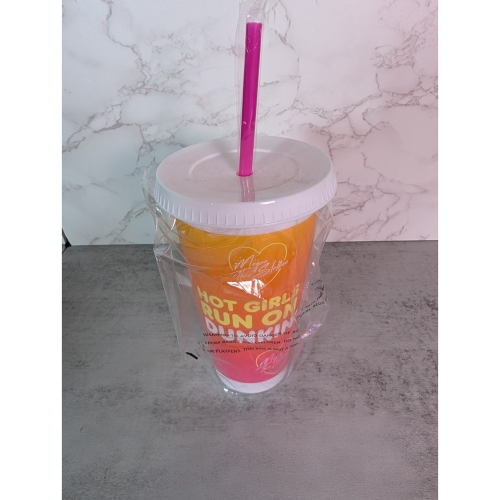 New Megan Thee Stallion Hot Girls Run On Dunkin' Tumbler Cup "Limited Edition"